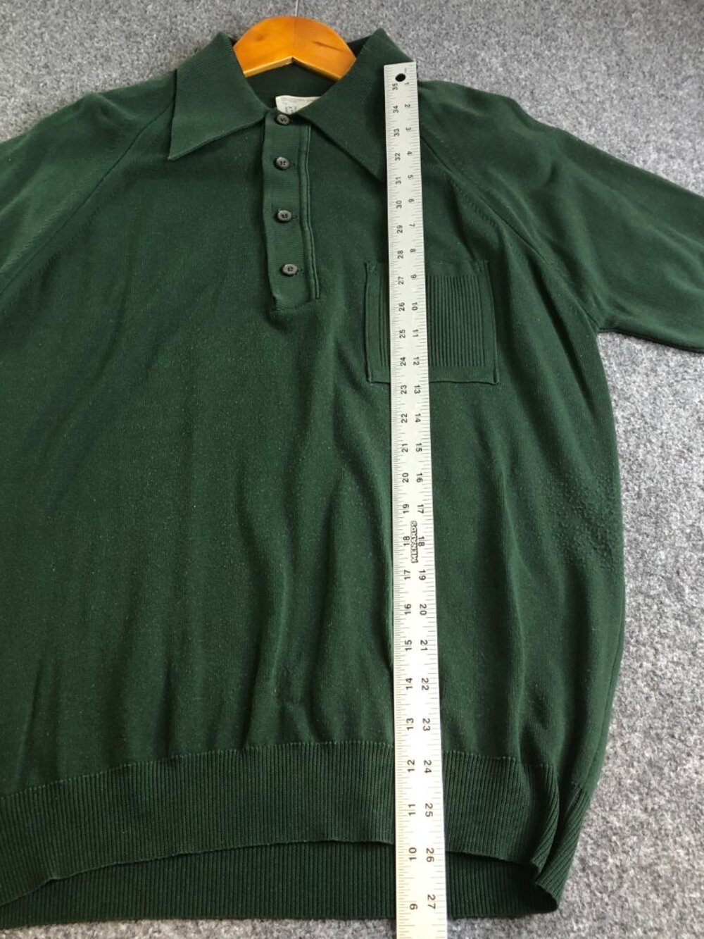 Vintage 1960s Glasgo Knit Polo Shirt Mens Medium Banlon Nylon Beatnik Atomic Mod - Picture 6 of 10